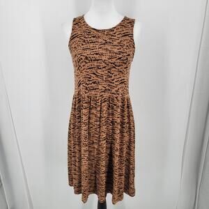 Old Navy Dress Women's Small Babydoll Tank Stretch Knit Brown Black